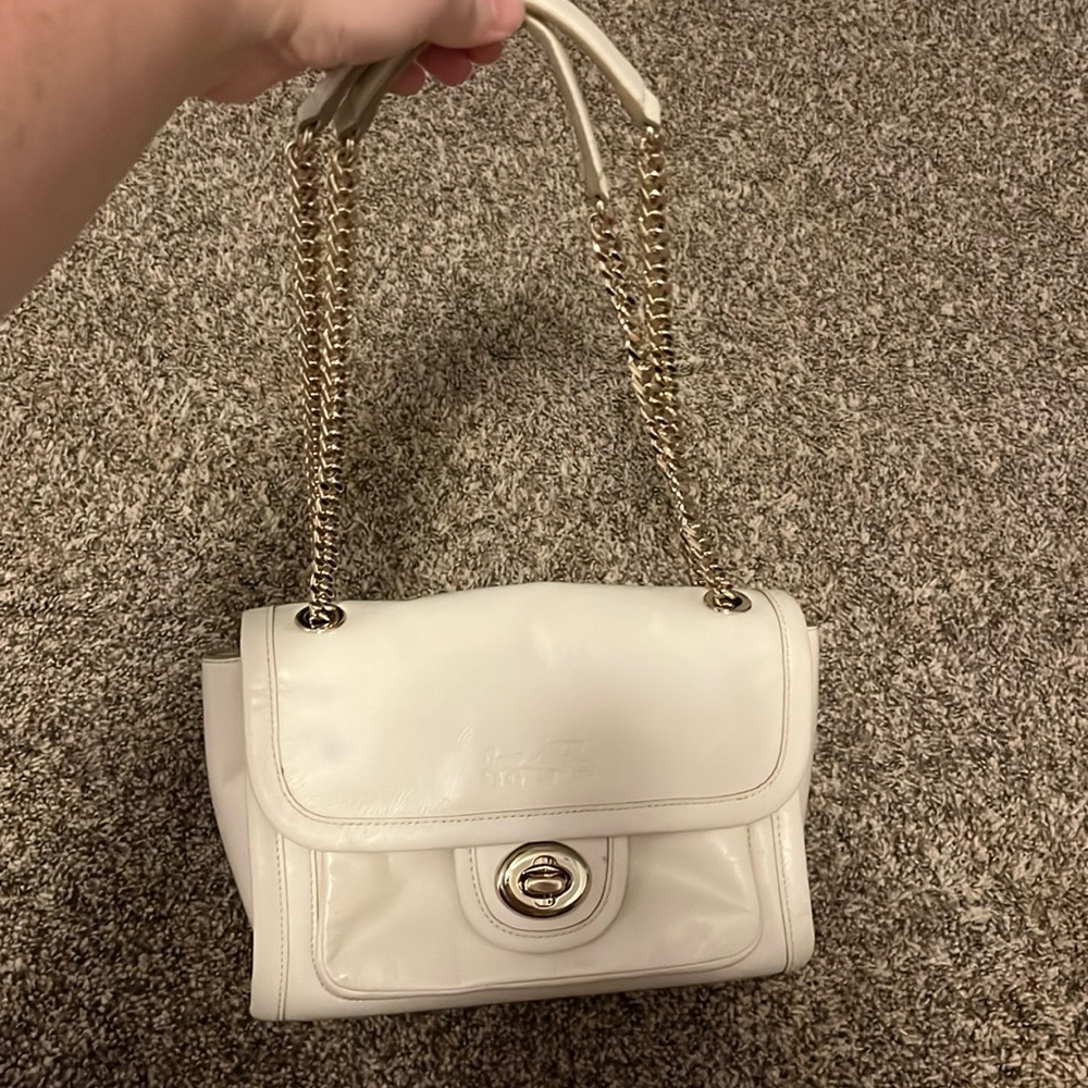 Vintage White Coach Purse